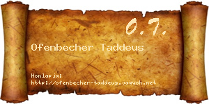 Ofenbecher Taddeus névjegykártya